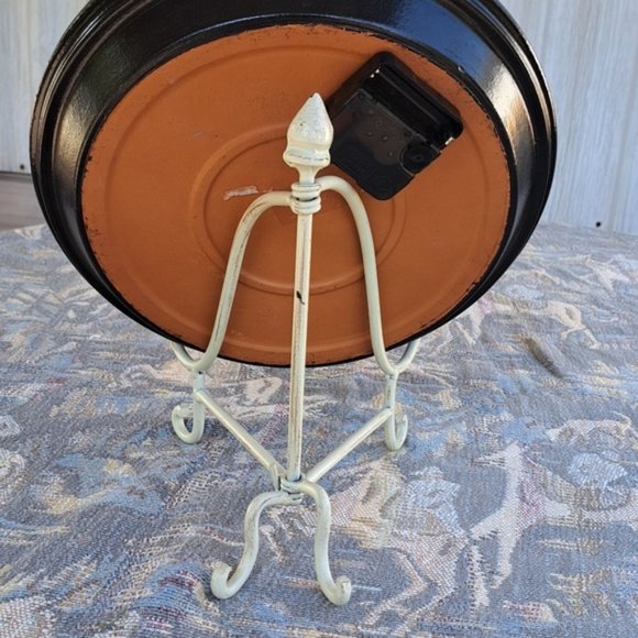 Hand Crafted Horse Clock Acrylic Painted Terra Cotta Plate Table Easel Southwest - Picture 7 of 8